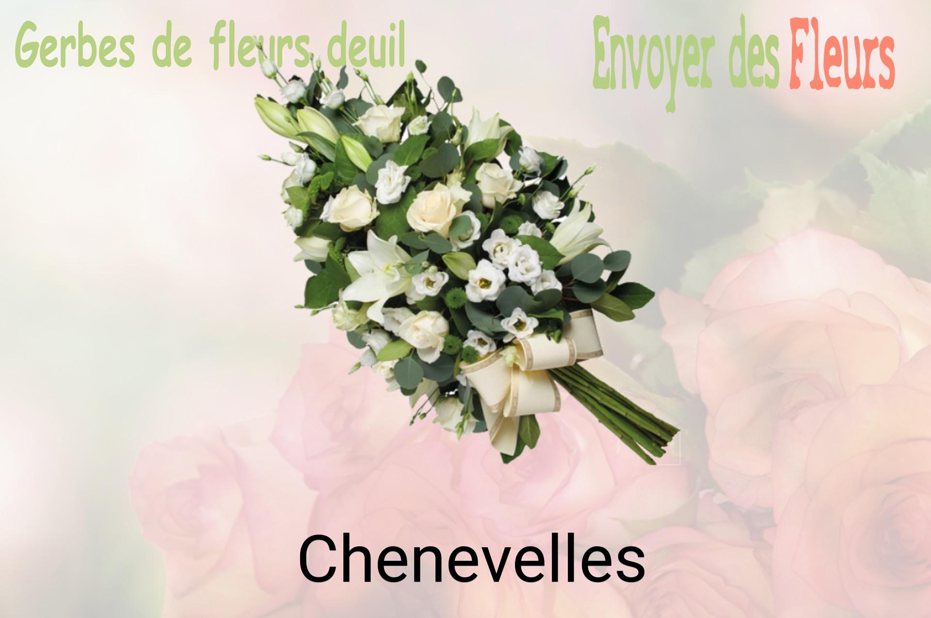 Gerbe de fleurs de deuil livrée à Chenevelles